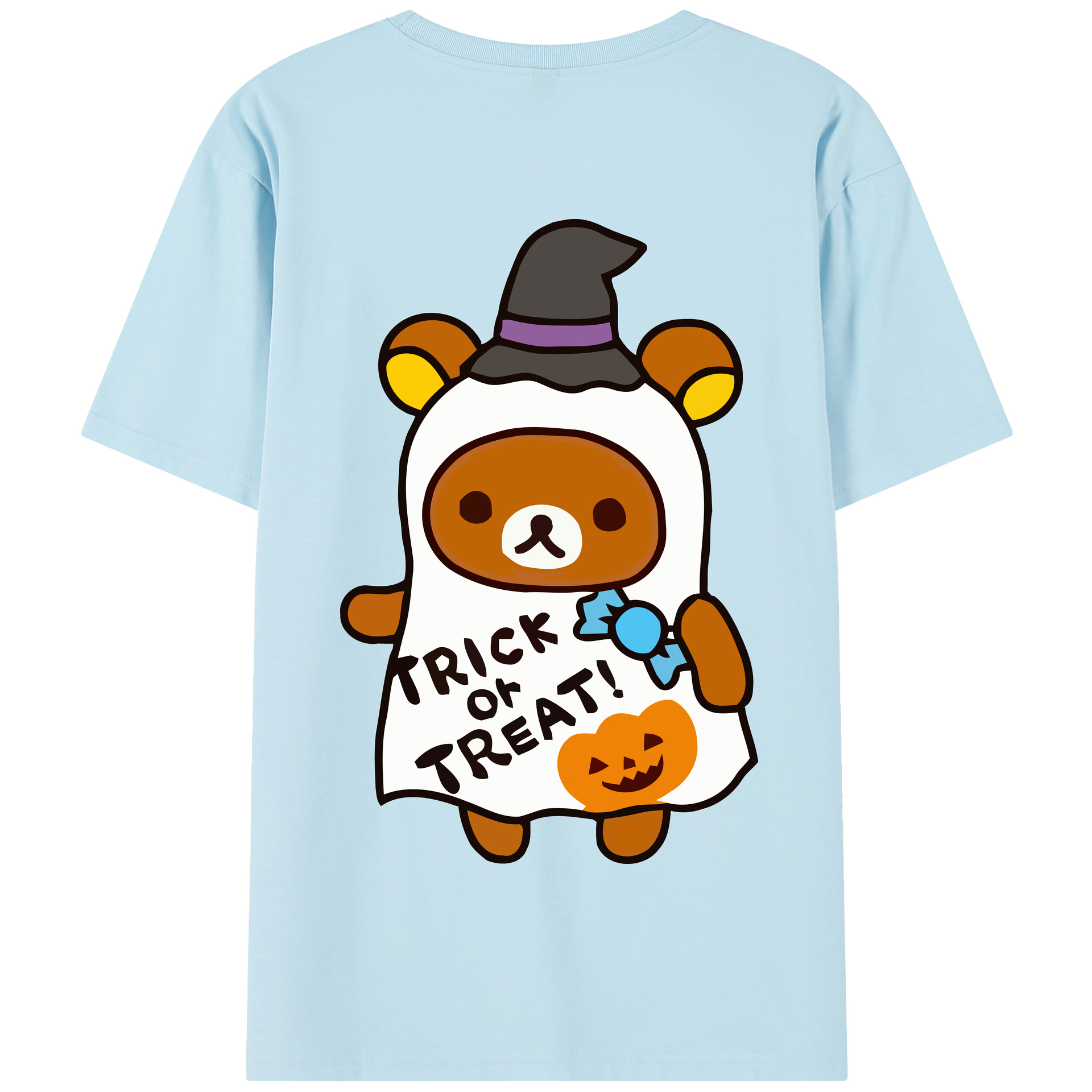 （画像用） リラックマ リラックマ キイロイトリ Rilakkuma Korilakkuma Kiiroitori 綿100％半袖Tシャツ（背面プリント）
